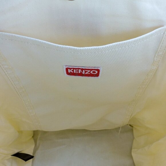 Kenzo Boke Flower Floral Logo Shopper Shoulder Tote Bag White - Picture 12 of 12